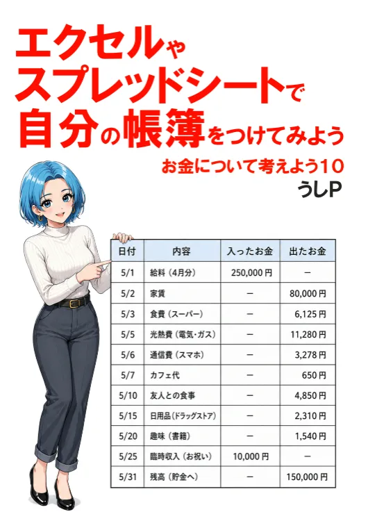 エクセルやスプレッドシートで自分の帳簿をつけてみよう　お金について考えよう１０